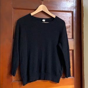 J. Crew Black 3/4 Sleeve Pullover Sweater